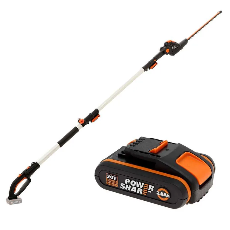 Taille-haie électrique à batterie sur perche télescopique Worx WG252E