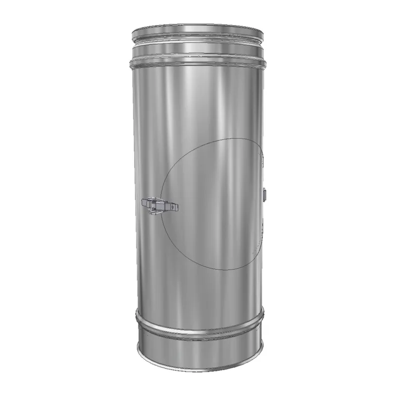 Schiedel ICS élément de tuyau 500 mm Ø180 avec ouverture de nettoyage plat double paroi brillant