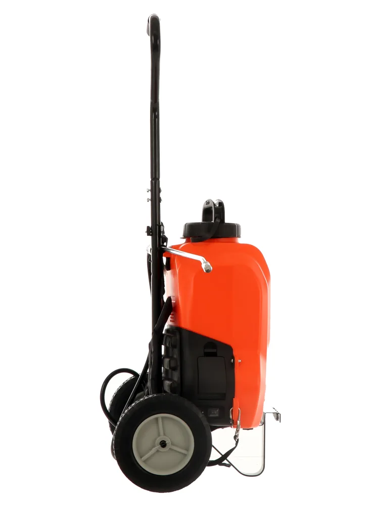 Pompe de pulvérisation électrique à batterie au lithium Stocker à dos/trolley avec réservoir 12L
