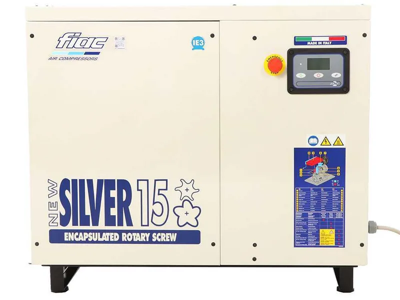 Fiac New Silver 15 - Compresseur rotatif triphasé à vis silencieux - Moteur 15 HP