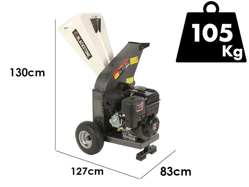 BlackStone DSP 150 BS - Broyeur de branches thermique - Moteur à essence Briggs & Stratton de 420 cm3