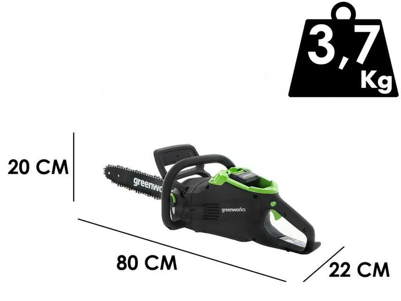 Greenworks GD48CS36 - Tronçonneuse à batterie - Guide de 36 cm