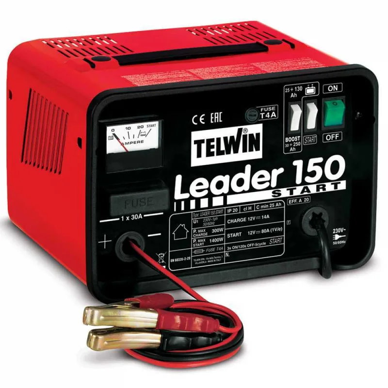 Telwin Leader 150 - Chargeur de voiture et démarreur - batteries humides/démarrage-arrêt d'une tension de 12V