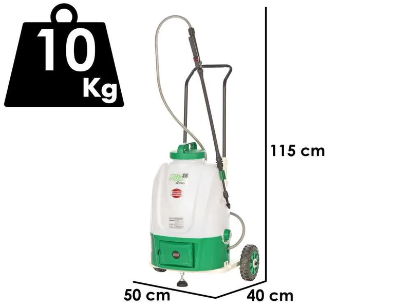 Ribimex Pila 16 - Pompe de pulvérisation sur chariot à batterie - 16 litres - 20 V - 2 Ah