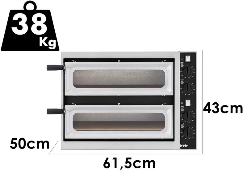 Prismafood small basic 2/40 vetro 4T - Four électrique à pizza - 4 thermostats