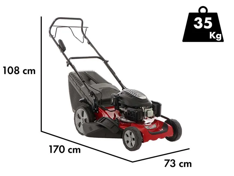 Castelgarden XC 53 SE - Tondeuse à gazon thermique tractée - 4 en 1 - Moteur de 166 cc