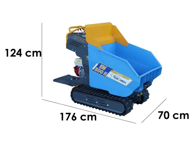 Seven Italy TH500 KM178-E - Brouette à chenilles avec benne dumper hydraulique 500 kg - Transmission hydrostatique