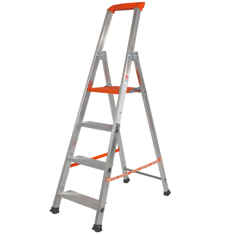 Gierre Stabila AL710DS - 4 marches, 1.47 m - Échelle en aluminium avec tréteau