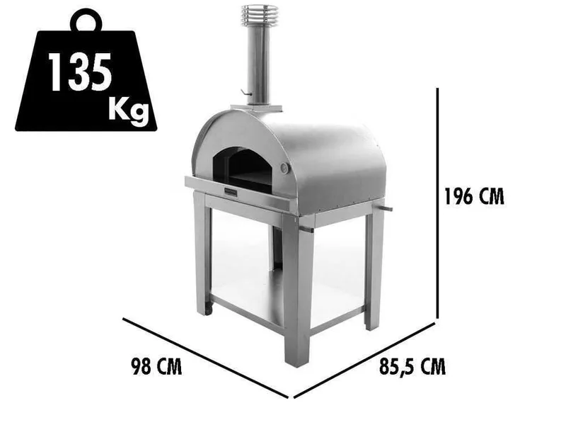 Fontana Mangiafuoco - Four à bois d'extérieur avec chariot - INOX