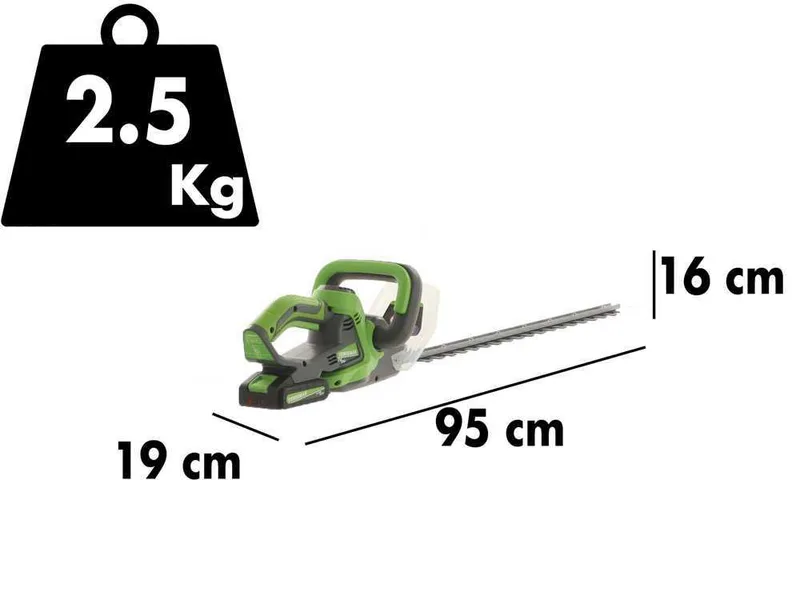 Taille-haies à batterie Verdemax TS20 - lame de 60 cm - Batterie 20V 2Ah