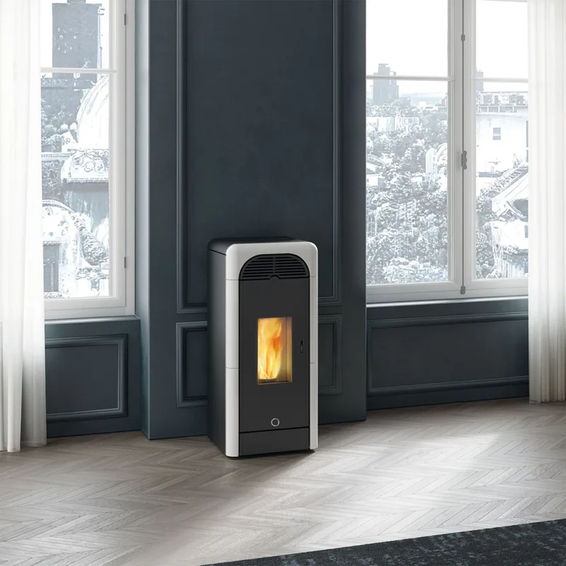 EK63 Berry 90+ Evo Poêle à granulés céramique blanche