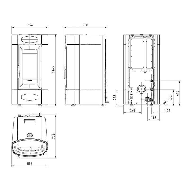 Extraflame Evolution Line isidora idro H16 5.0.16 poêle à granulés bouilleur blanc