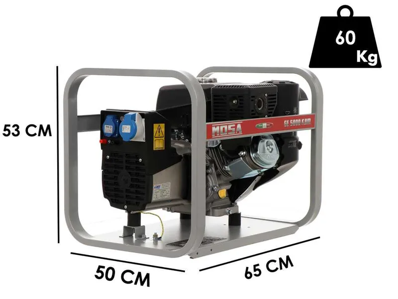 MOSA GE 5000 KBM - Groupe électrogène 4.4 KW monophasé - Alternateur italien - Moteur Kohler CP CH 395