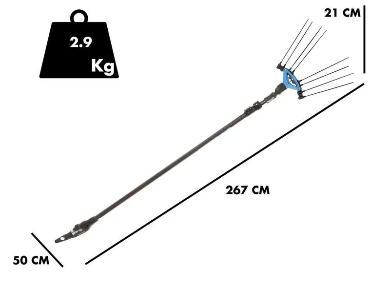 Campagnola Icarus V1 58 - Perche en carbone de 185-270 cm - Peigne vibreur électrique