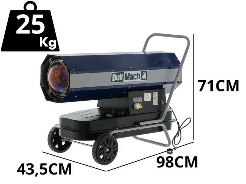 BullMach BM-DDH 60 - Générateur d'air chaud diesel - à combustion directe - sur chariot - 60kW