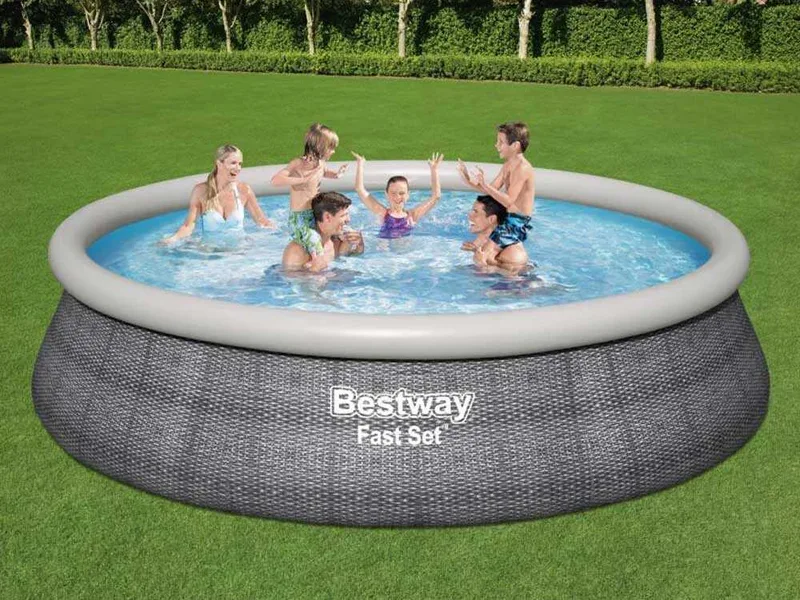 Bestway FAST Set 57372 - Ø457x107 cm - Piscine gonflable + pompe de filtration 29 W et échelle