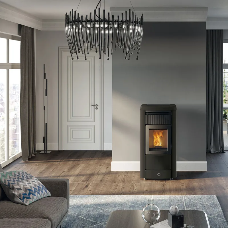 EK63 Monday 130++ Evo Poêle à granulés gris foncé