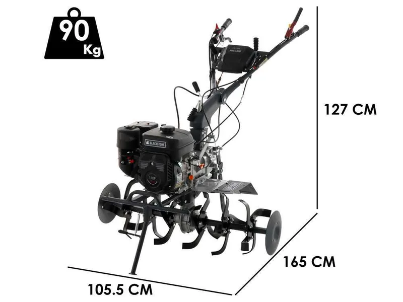 BlackStone MHG 2400 - Motobineuse thermique à essence de 212 cm3 - 7 CV