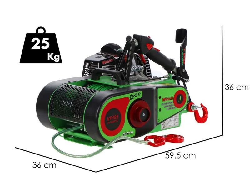 Docma VF155 Automatic Ultralight - Treuil forestier - moteur Solo HP50E-A - Câble en dyneema Ø 5mm de 80m
