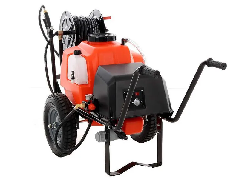 Pompe de pulvérisation à batterie Stocker 12V de 60 l - Pulvérisateur électrique sur chariot