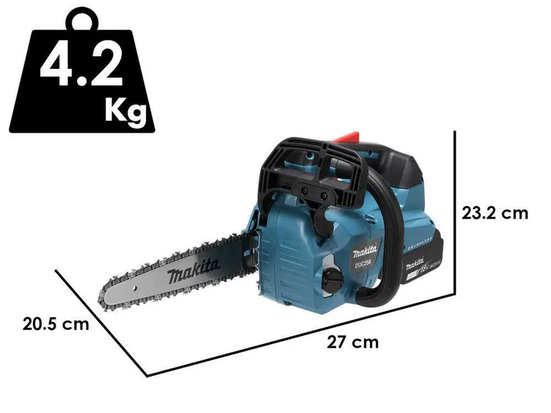 Makita DUC256CZ - Tronçonneuse à batterie - 2 x 18 V 6 Ah - Guide de 25 cm