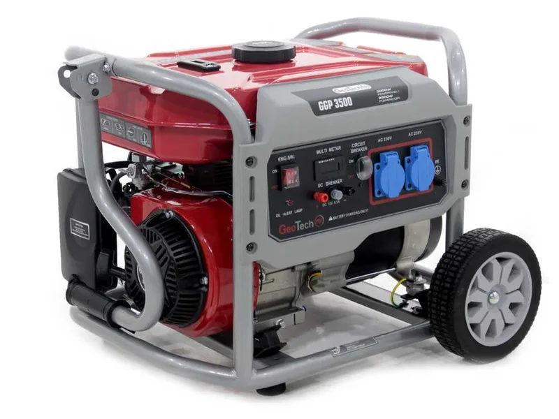 GeoTech Pro GGP 3500 - Groupe électrogène sur chariot avec AVR 3 kW - Continue 2.8 kw Monophasé