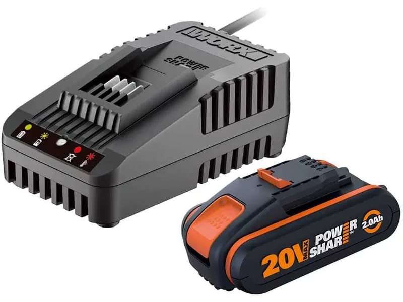 Worx WA3601 - Starter Kit batterie 20V/2Ah + Chargeur rapide