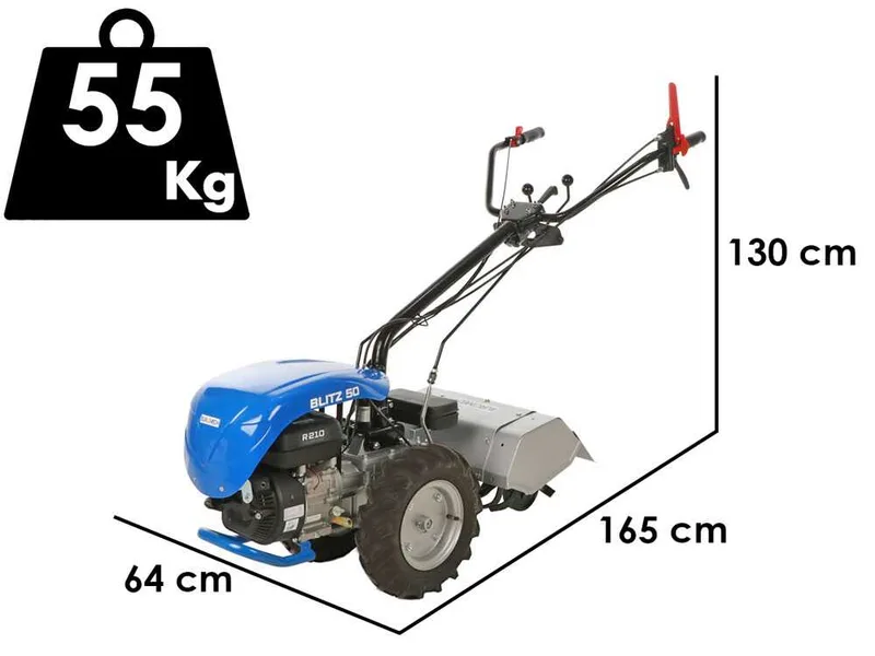 EuroMech BLITZ 50 - Motoculteur à essence - Yagmur R210 - 7 CV