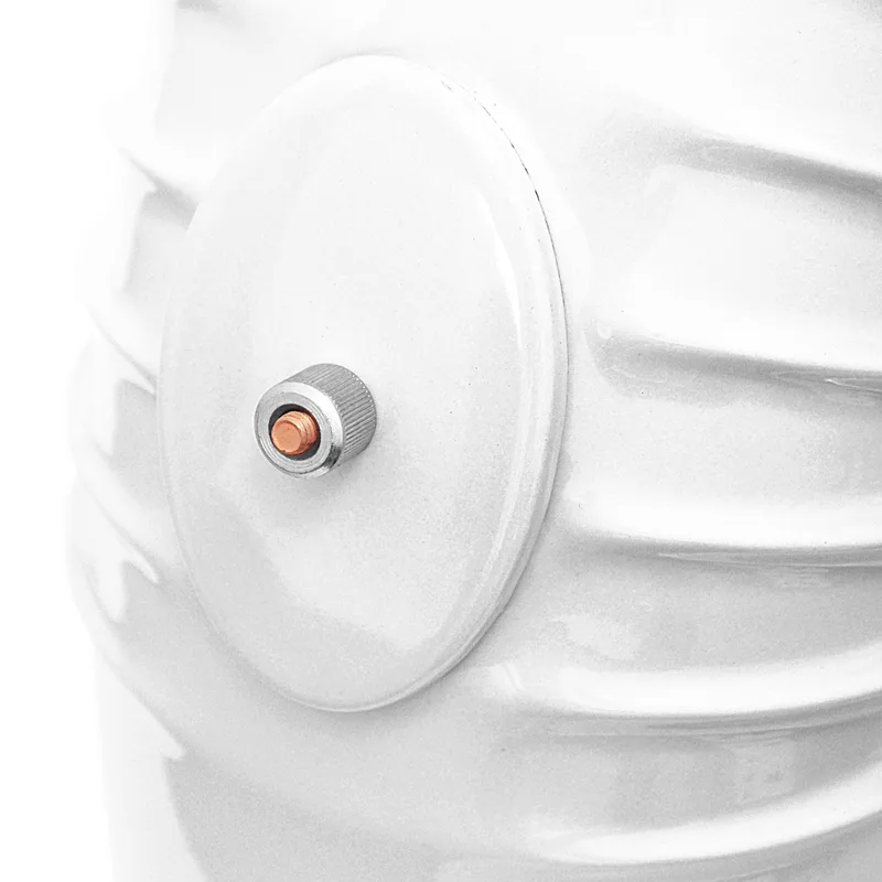 Coude de conduit de fumée / Coude de tuyau de poêle émaillé 120 mm - Coude à 45° nervuré blanc avec ouverture de nettoyage