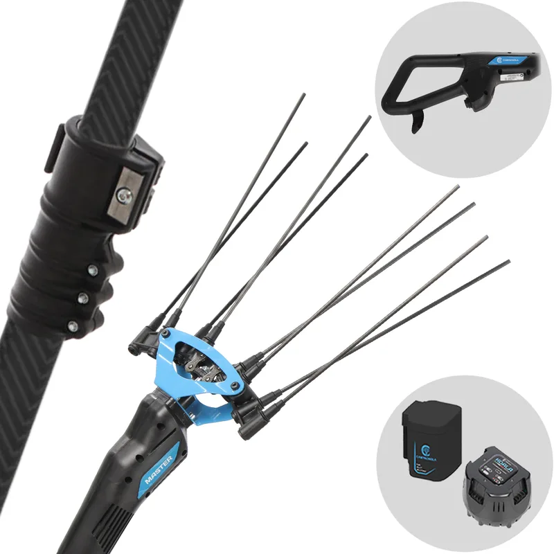 Campagnola master plug-in - Perche en Carbone et aluminium - 288 - 373 cm - Peigne vibreur électrique à batterie - 21.6v 5Ah