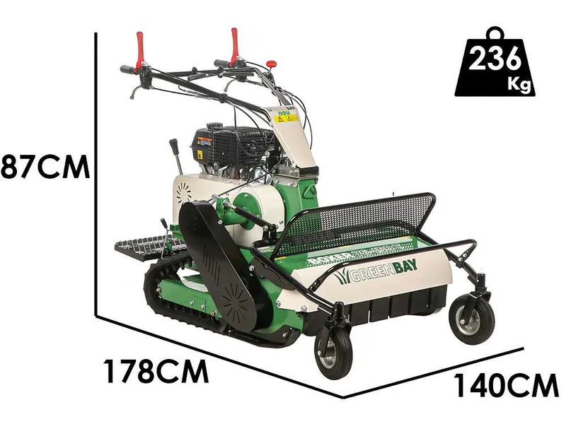 GreenBay BOXER 76-150 T - Tondeuse débroussailleuse professionnelle sur chenilles - Loncin G420FA