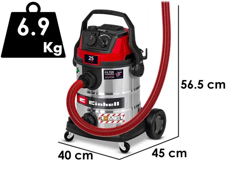 Einhell te-vc 2580 sacl - Aspirateur eau et poussière - 25 L - 1100 W
