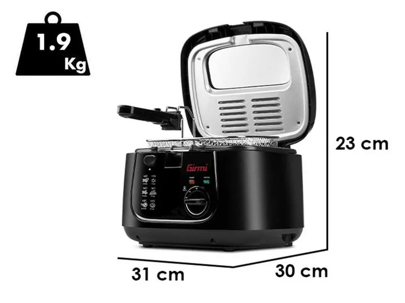 Girmi FG21 - Friteuse compacte 2,5 L avec panier