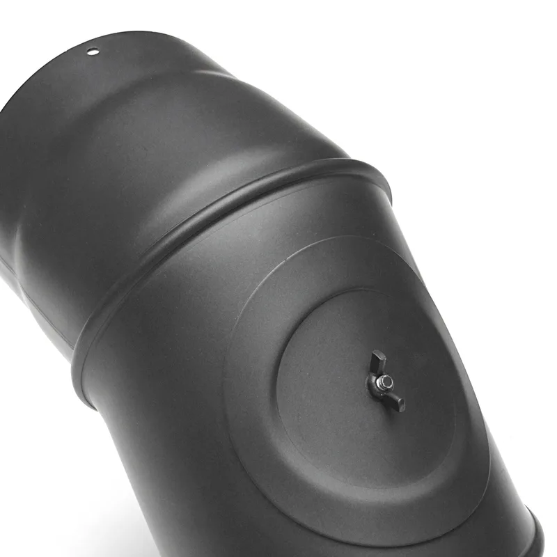 Raik Basic coude de tuyau de fumée 120mm gris fonte 0–90° avec porte pour tuyau de fumée / conduit de fumée
