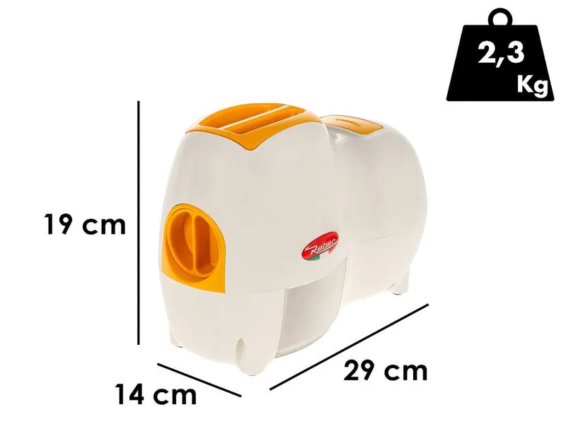 Reber Fido 9250 BG Blanc/Jaune - Râpe électrique de table - 140 W