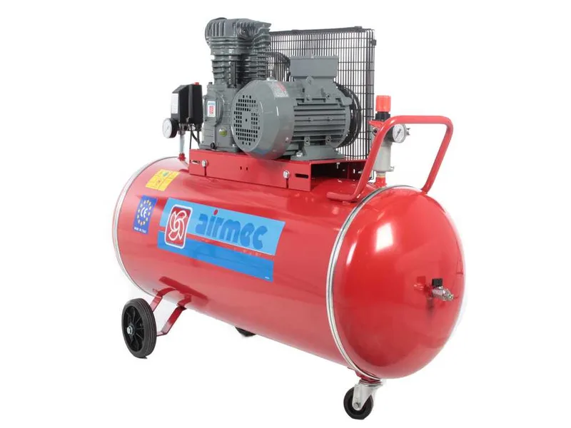 Airmec CR 204 K18+C TP - Compresseur d'air à courroie - Moteur électrique triphasé - cuve 200 L