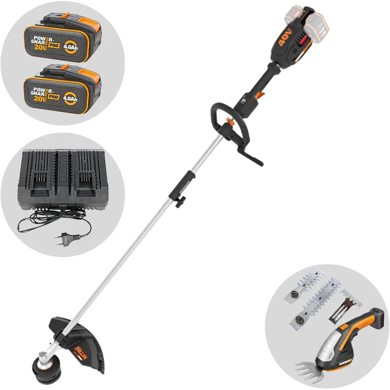 Worx NITRO WG186E - Débroussailleuse multifonction à batterie - 2x20V/4Ah
