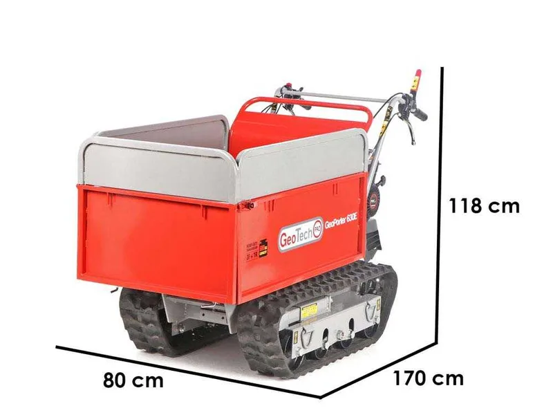 GeoTech Pro GeoPorter 630E - Brouette à moteur sur chenilles - Benne extensible 600Kg
