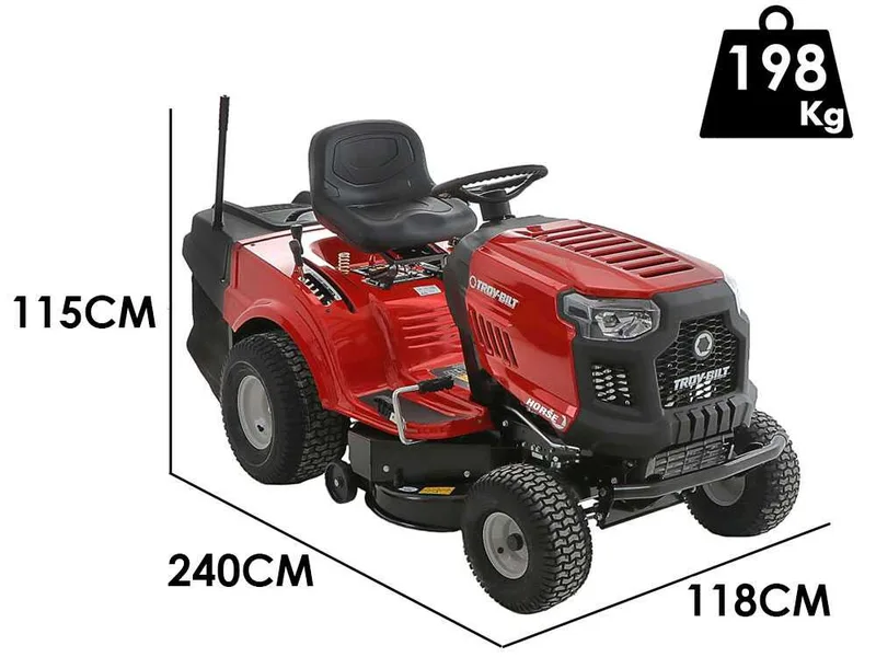 Troy Bilt Horse 105T-R - Tracteur tondeuse - boîte hydrostatique - bac de ramassage