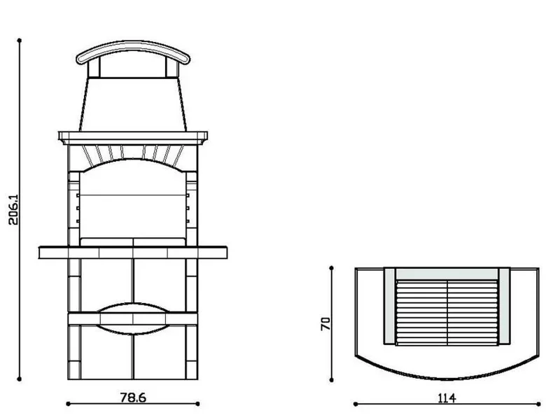 Linea VZ Maiorca - Barbecue à bois et charbon en maçonnerie