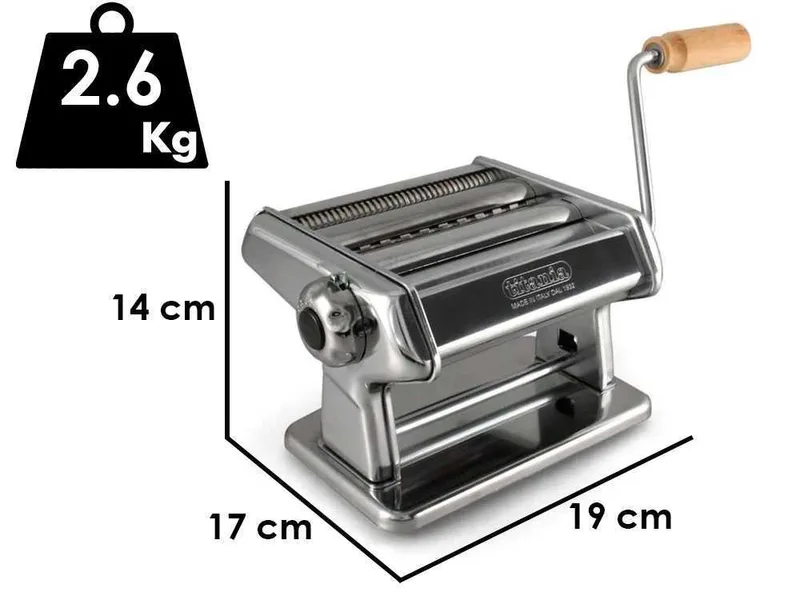 Imperia New Titania iPasta T.2/6,5 mm - Laminoir - Machine à pâtes manuelle en acier INOX