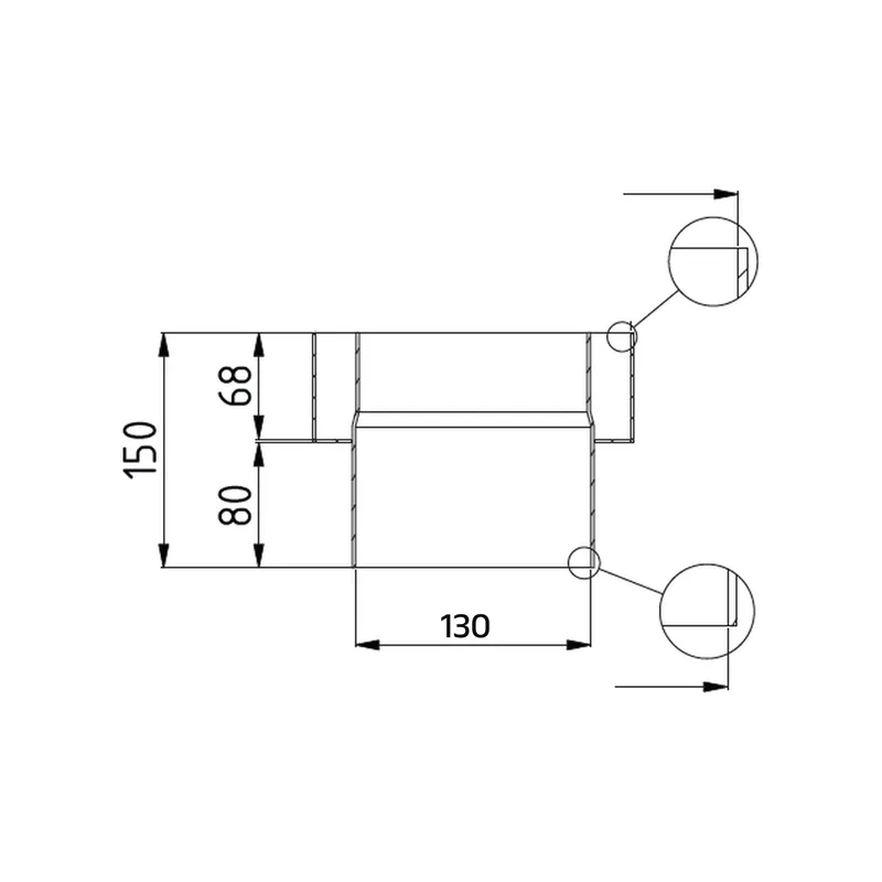 Raik Lifestyle DUO pièce de raccordement de conduit de cheminée 130mm noir pour tuyau de fumée / conduit de fumée