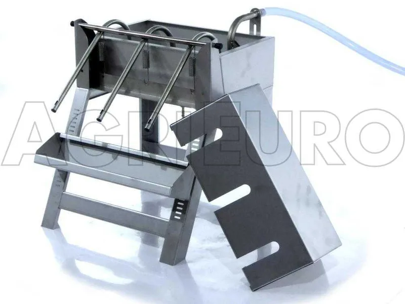Enotecnica Pillan 3B INOX - Remplisseuse manuelle à 3 becs, avec réservoir et structure en acier inoxydable