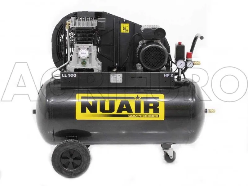 Nuair B2800 /100 CM2 - Compresseur d'air électrique monophasé à courroie - Moteur 2 CV - 100 L