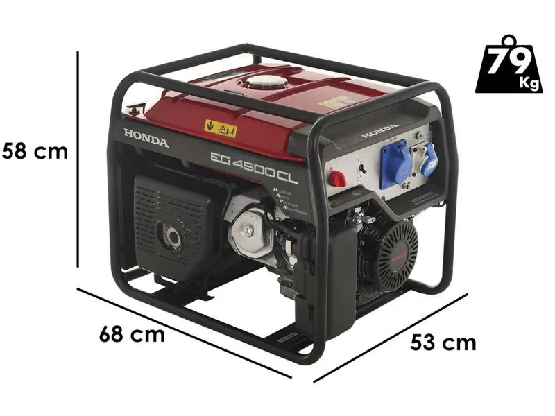 Honda EG 4500 CL - Groupe électrogène à essence avec AVR 4.5 kW - Continu 4 kW Monophasé
