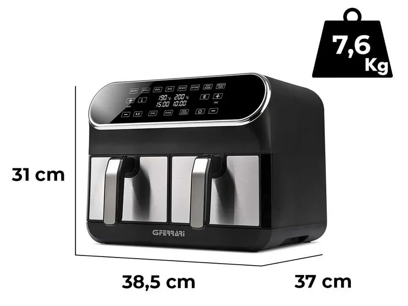 G3 Ferrari Friggisano Duo - Friteuse sans huile numérique avec bac double