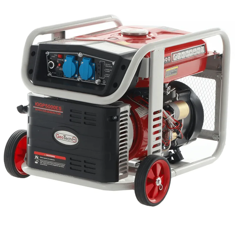 GeoTech Pro iGGP5000ES - Groupe électrogène inverter avec dém. électrique 4 kW sur chariot - Continu 3.5 kW Monophasé