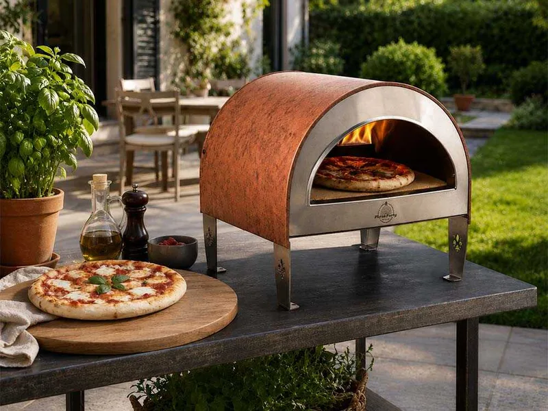 Pizza Party Ardore - Four à pizza à gaz d'extérieur - Chambre de cuisson 40 x 40 cm - Sole en biscotto réfractaire