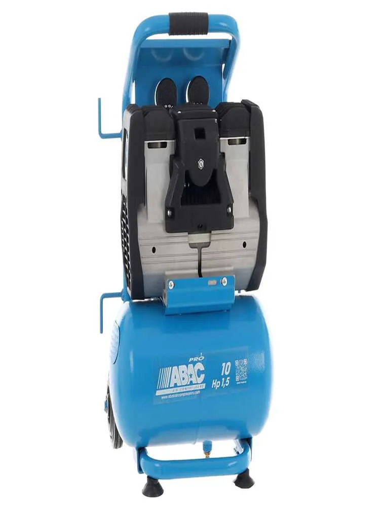 Abac silverstone OS15P - Compresseur d'air électrique monophasé silencieux, sans huile - Moteur 1,5 CV - 10 L