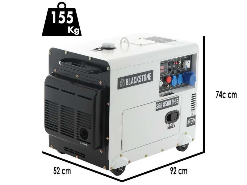 Blackstone SGB 8500 D-ES - Groupe électrogène diesel Monophasé - 6.3 kw - Tableau ATS inclus